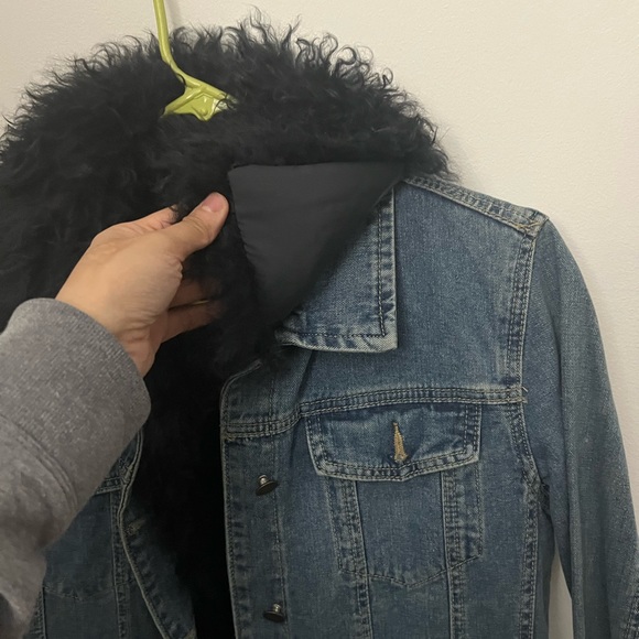 Linda Richards Luxury - Denim Jack with Removable Genuine Fur - Size S - No Flaw - Picture 4 of 10